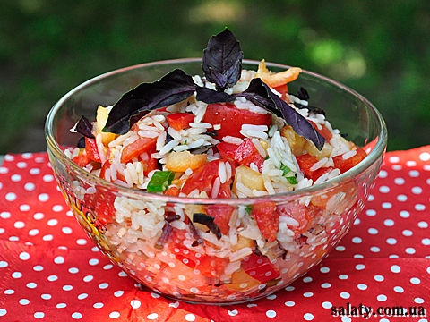 рисовий салат з овочами