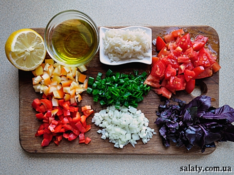 рисовий салат з овочами покроково