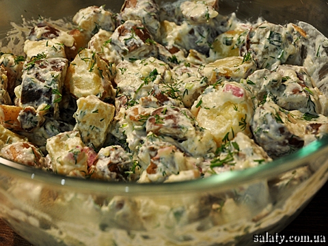 картопляний салат із хріном рецепт фото