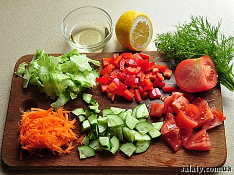 фітнес салат з овочами покроково